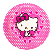 Vienkartinės lėkštutės, HELLO KITTY, 18 cm, 10 vnt.