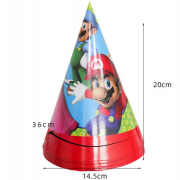 Gimtadienio kepurėlės, SUPER MARIO, 6 vnt.