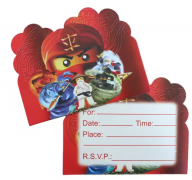 Gimtadienio kvietimai, LEGO NINJAGO, 10 vnt.