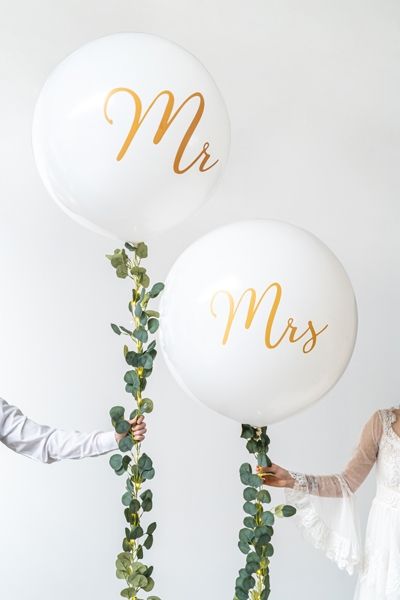 Balionai lateksiniai, VESTUVĖS, Mr + Mrs, 100 cm, 2 vnt.