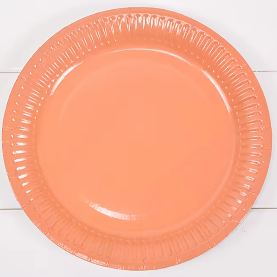 Vienkartinės lėkštutės, ORANŽINĖS, 23 cm, 10 vnt.
