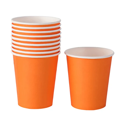 Vienkartiniai puodeliai, ORANŽINIAI, 10 vnt.