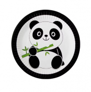 Vienkartinės lėkštutės, PANDA, 18 cm, 10 vnt.