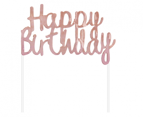 Torto dekoracija, HAPPY BIRTHDAY, 11x14 cm, 1 vnt.