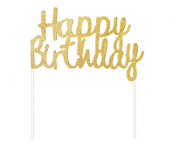 Torto dekoracija, HAPPY BIRTHDAY, 11x14 cm, 1 vnt.