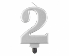 Torto žvakutė, SKAIČIUS 2, 8 cm, 1 vnt.
