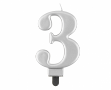 Torto žvakutė, SKAIČIUS 3, 8 cm, 1 vnt.