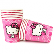 Vienkartiniai puodeliai, HELLO KITTY, 10 vnt.