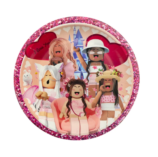 Vienkartinės lėkštutės, ROBLOX PINK, 18 cm, 10 vnt.