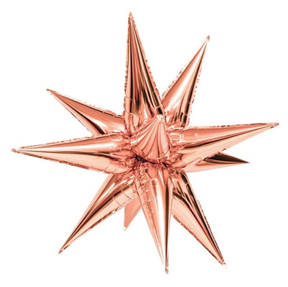 Balionas folinis, SPROGSTANTI ŽVAIGŽDĖ, 100 cm, rosegold, 1 vnt.