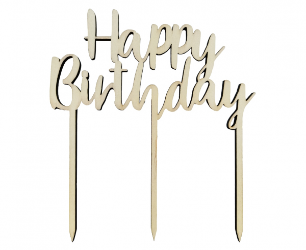 Torto dekoracija, HAPPY BIRTHDAY, 13x14 cm, 1 vnt.