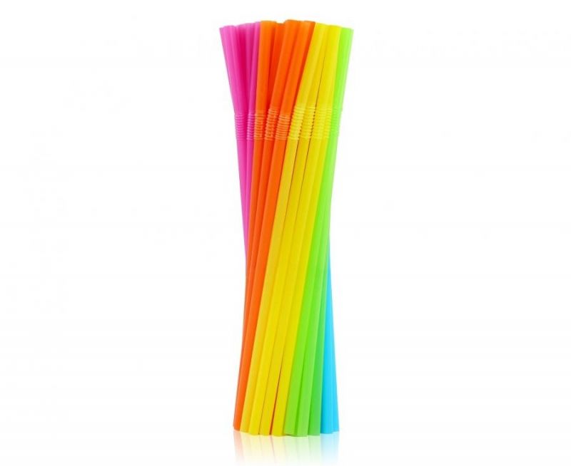 Vienkartiniai šiaudeliai, plastikiniai, ŽALI, 5x210 mm, 50 vnt.