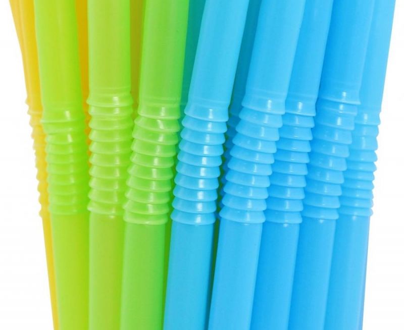 Vienkartiniai šiaudeliai, plastikiniai, ŽALI, 5x210 mm, 50 vnt.