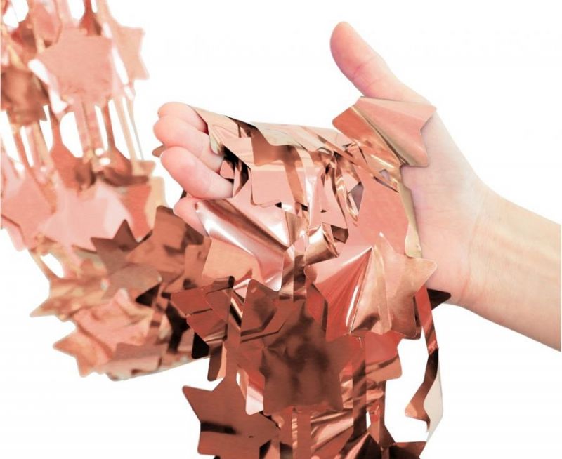 Dekoracija, LIETUTIS, žvaigždutės, ROSE GOLD, 100x200 cm, 1 vnt.