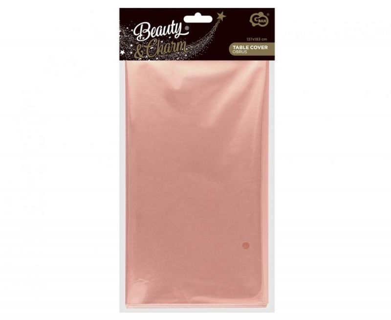 Vienkartinė staltiesė, ROSE GOLD BLIZGI, 137x183 cm, 1 vnt.