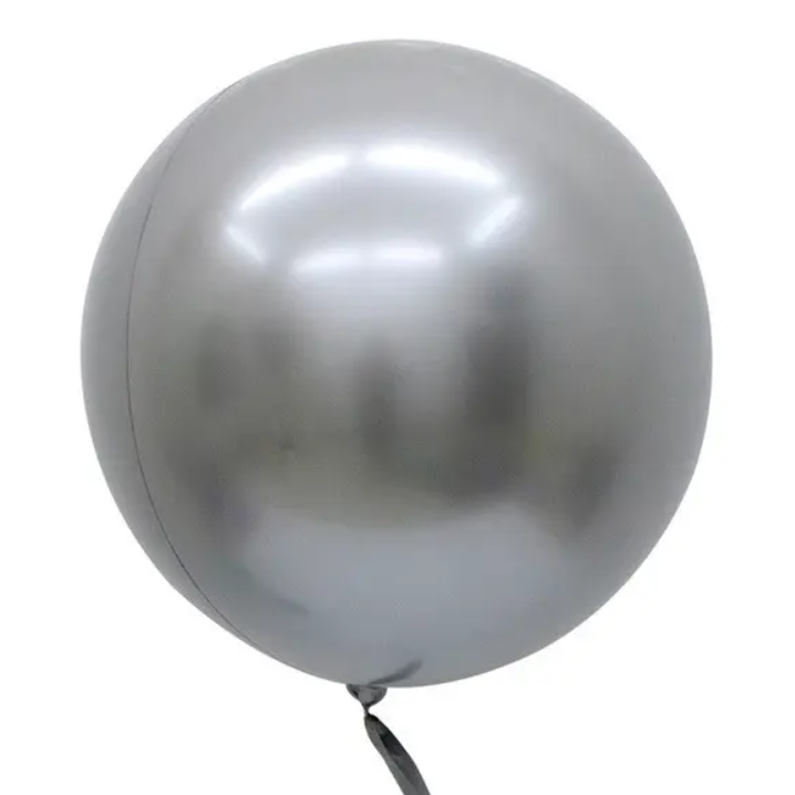 Perlamutrinis sidabrinis BUBBLE (BOBO) balionas, 70 cm