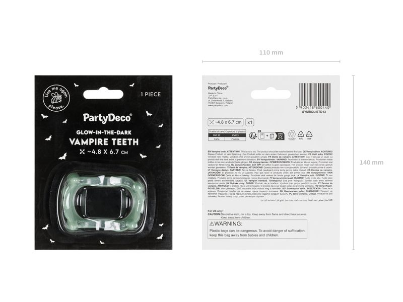 Vampyro dantys, ŠVIEČIANTYS, 1 vnt.