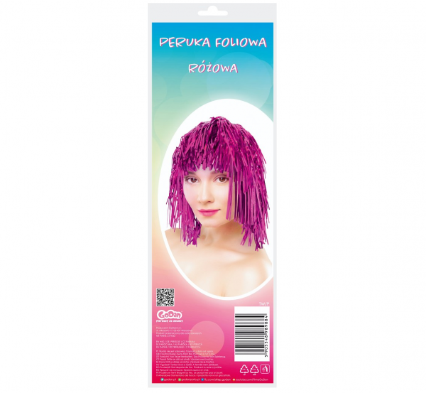 Perukas, folinis, ROŽINIS, 1 vnt.