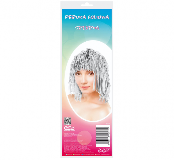 Perukas, folinis, SIDABRINIS, 1 vnt.
