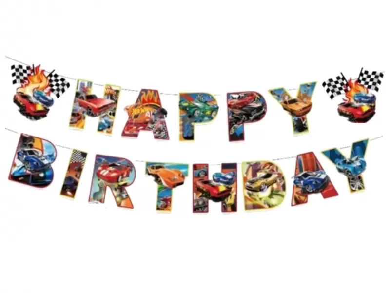 Gimtadienio girlianda, HOT WHEELS, 1 vnt.