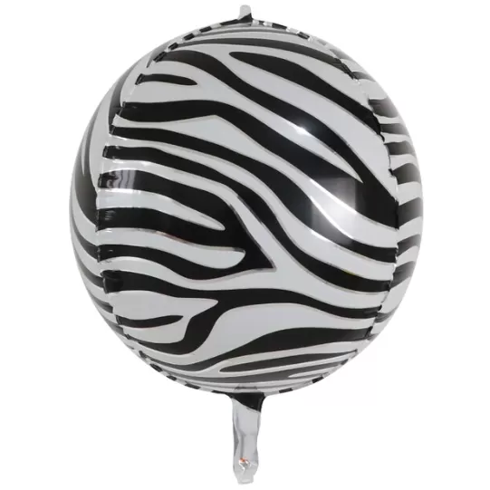 Balionas folinis, 4D, APVALUS, ZEBRAS, 50 cm, 1 vnt.